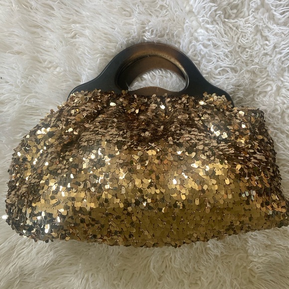 Gold Sequin handbag - Picture 3 of 9